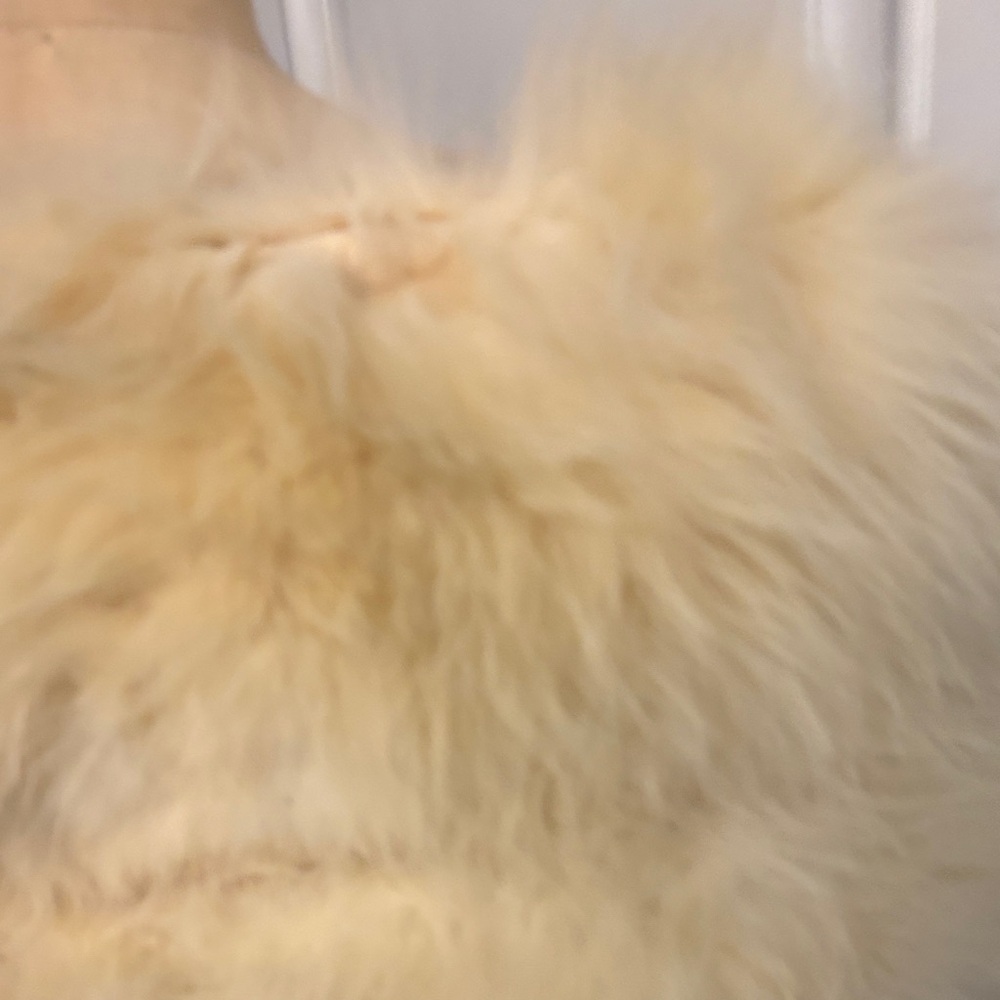 Elegant  vintage Cream Fur Shawl - Picture 4 of 9